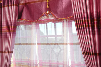 Low angle view of curtain at home