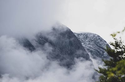 Low angle view of mountain against sky