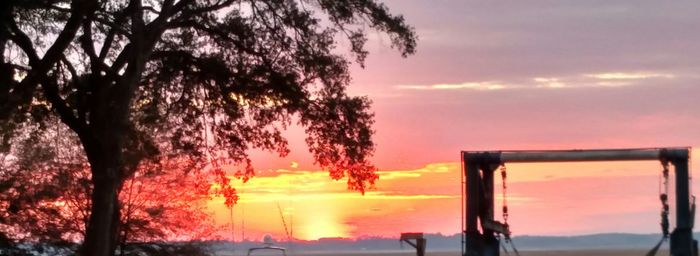 Scenic view of sea at sunset