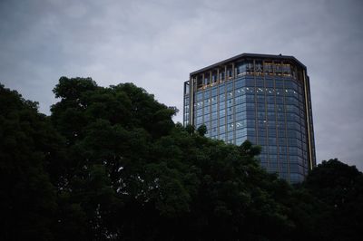 Low angle view of modern building against sky