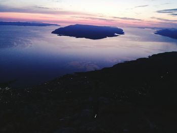 Scenic view of landscape against sky during sunset