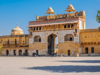 View of historic building against clear sky