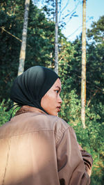 Portrait of young women in forest