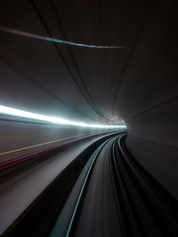 Light trails in tunnel