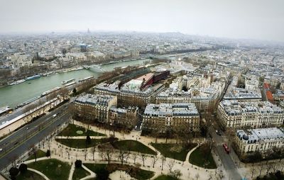 High angle view of bridge over river