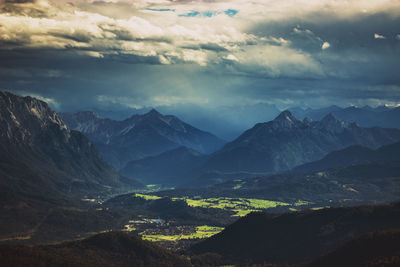 Scenic view of mountains against sky