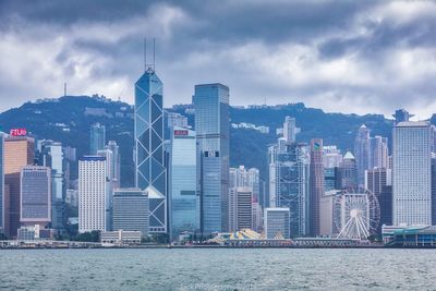 View of buildings against cloudy sky