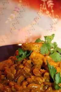 High angle view of meal served in plate