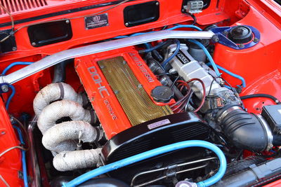 High angle view of vintage car