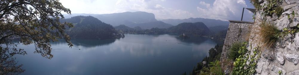 Panoramic view of mountains against sky