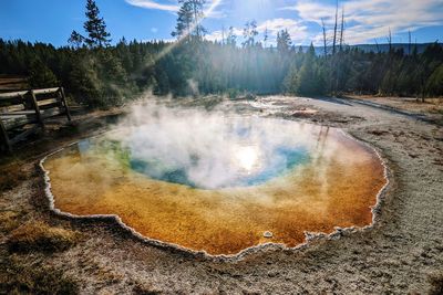 Scenic view of waterfall