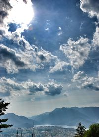 Scenic view of clouds over mountain