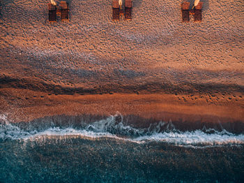 View of waves splashing on shore