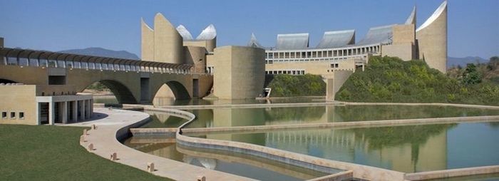 Reflection of built structures in water