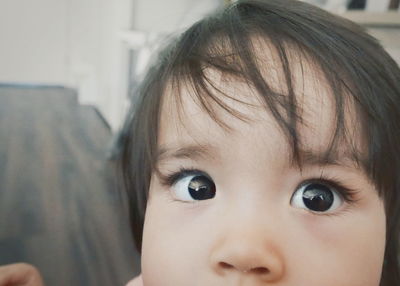 Close-up portrait of cute girl