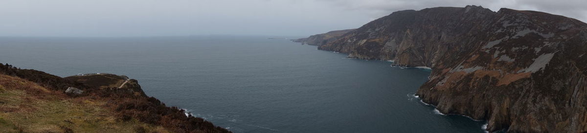 Panoramic view of sea and mountains