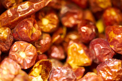 Full frame shot of red peppercorns