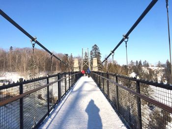 View of bridge against blue sky