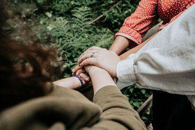 Low section of man with hands