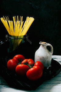 Close-up of strawberries on table