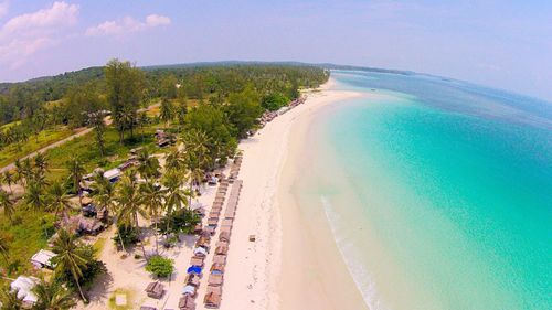 Scenic view of beach against sky