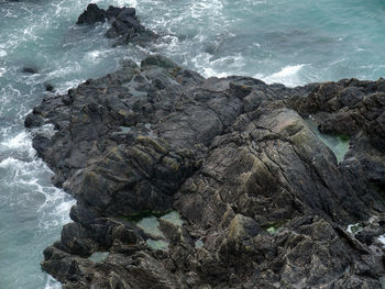 Rock formation on beach