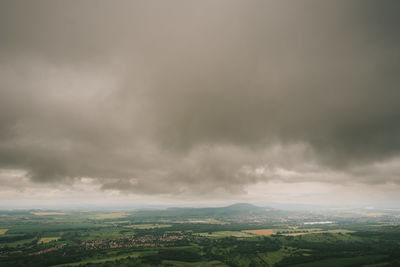Storm clouds over landscape