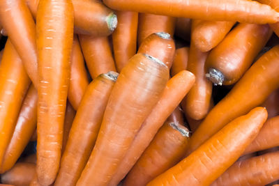 Full frame shot of carrots at market stall