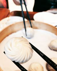 Close-up of cappuccino on table