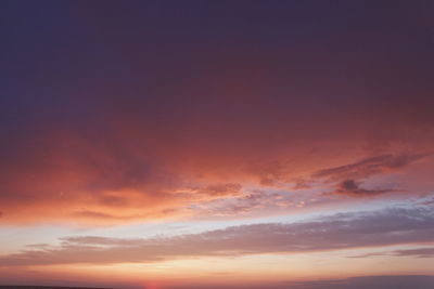 Low angle view of orange sky