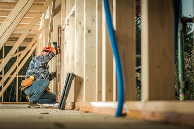 Construction worker working at site