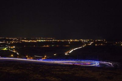 Light trails in city at night
