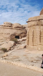 View of rock formations against sky