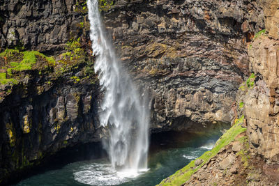 Scenic view of waterfall