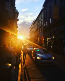 City street at sunset