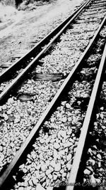 High angle view of railroad tracks