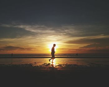 Scenic view of sea during sunset