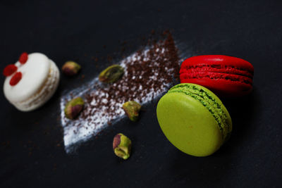 Close-up of macaroons