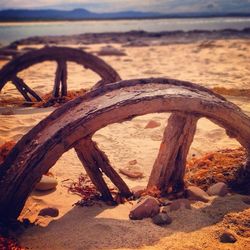 Close-up of rusty wheel