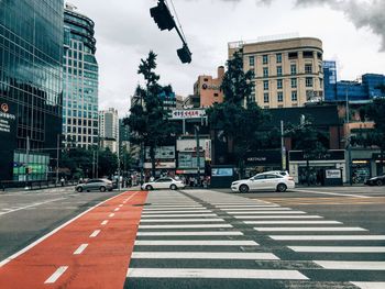Cars on city street