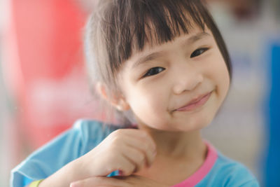 Close-up portrait of cute boy