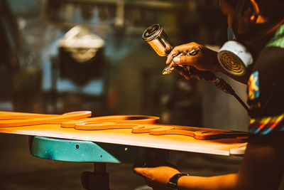 Man working on table