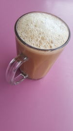 High angle view of coffee on table