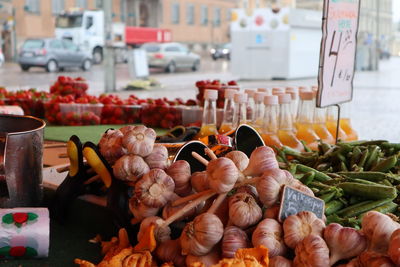 Close-up of food for sale at market stall