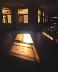 Sunlight falling on floor in building