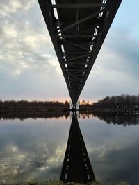 Bridge over lake against sky