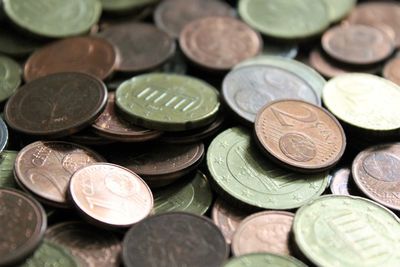 Full frame shot of coins