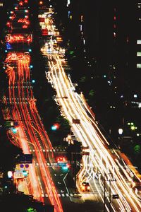 Illuminated city at night