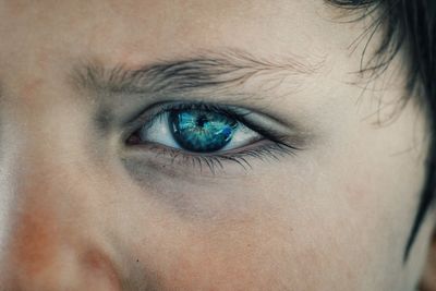 Close-up portrait of boy's eye