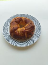 High angle view of bread in plate